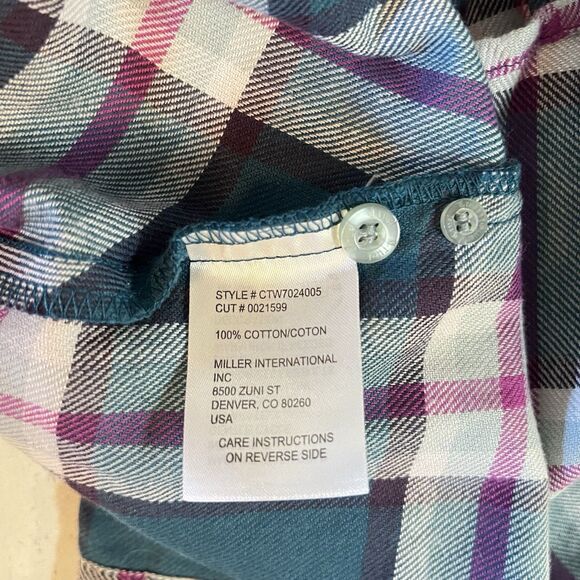 Cruel Girl Western Shirt Snap Up Multicolor Plaid 100% Cotton Rodeo Medium - Picture 10 of 13